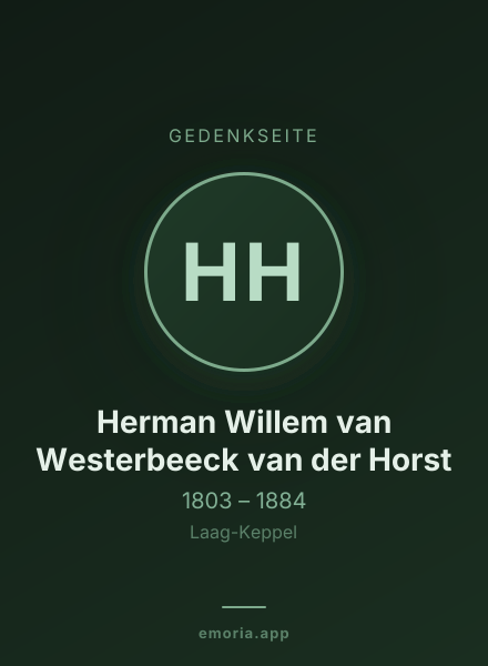 Gedenkportrait von Herman Willem van Westerbeeck van der Horst