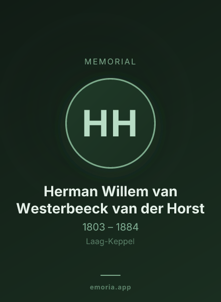 Memorial portrait of Herman Willem van Westerbeeck van der Horst