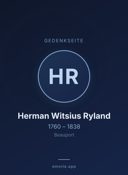 Gedenkportrait von Herman Witsius Ryland