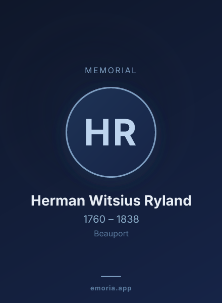 Memorial portrait of Herman Witsius Ryland