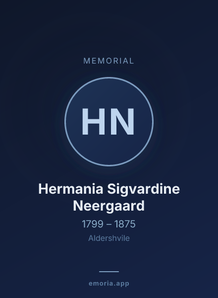 Memorial portrait of Hermania Sigvardine Neergaard