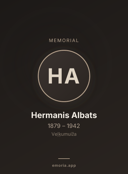 Memorial portrait of Hermanis Albats