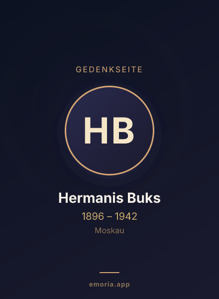 Gedenkportrait von Hermanis Buks