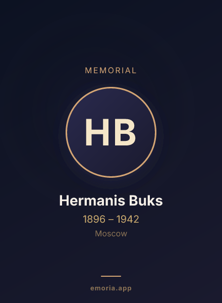 Memorial portrait of Hermanis Buks