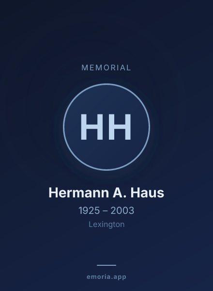 Memorial portrait of Hermann A. Haus