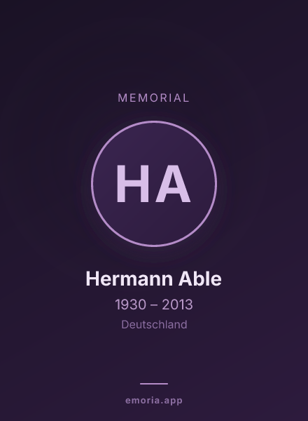 Memorial portrait of Hermann Able