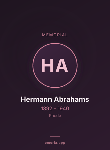 Memorial portrait of Hermann Abrahams