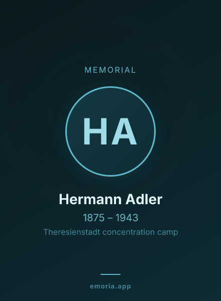 Memorial portrait of Hermann Adler