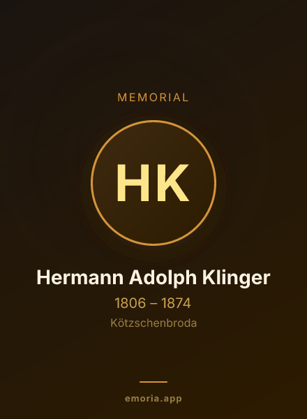 Memorial portrait of Hermann Adolph Klinger