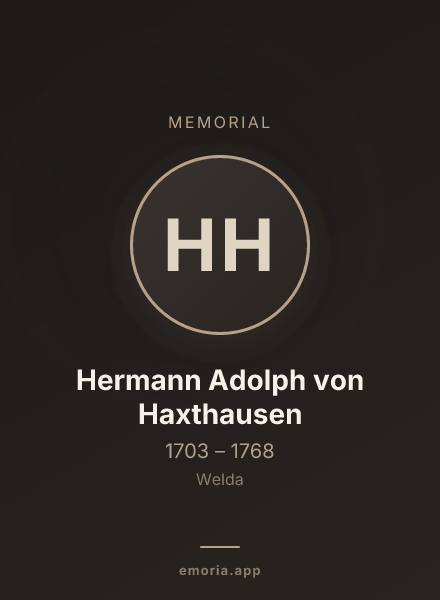 Memorial portrait of Hermann Adolph von Haxthausen