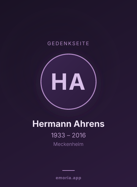 Gedenkportrait von Hermann Ahrens