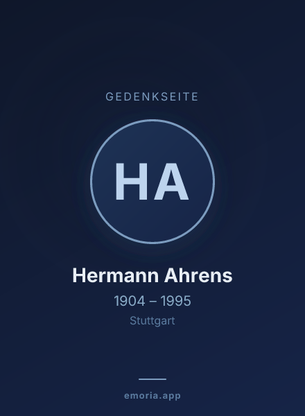 Gedenkportrait von Hermann Ahrens