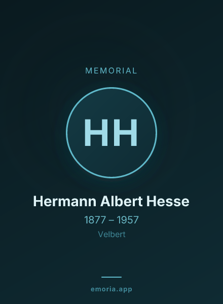 Memorial portrait of Hermann Albert Hesse