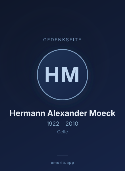 Gedenkportrait von Hermann Alexander Moeck