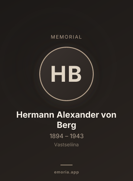 Memorial portrait of Hermann Alexander von Berg