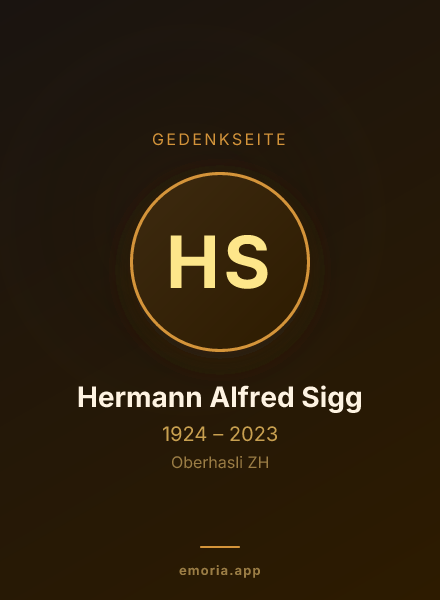 Gedenkportrait von Hermann Alfred Sigg