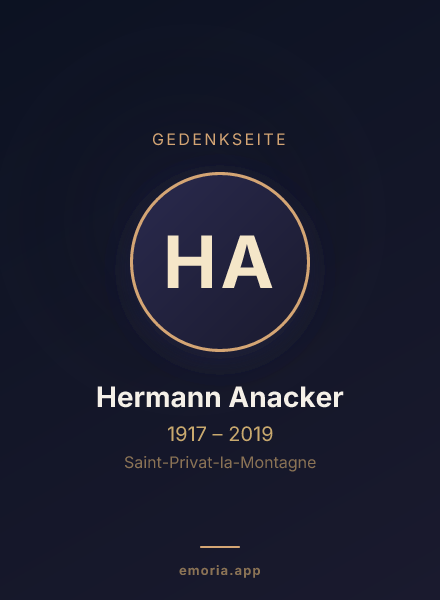 Gedenkportrait von Hermann Anacker