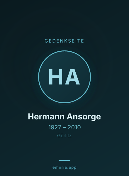 Gedenkportrait von Hermann Ansorge