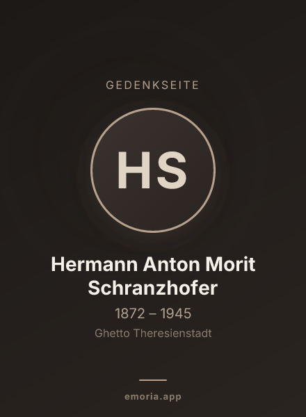 Gedenkportrait von Hermann Anton Morit Schranzhofer