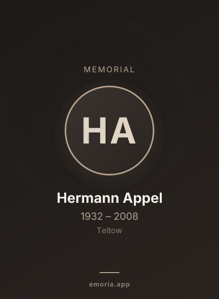 Memorial portrait of Hermann Appel