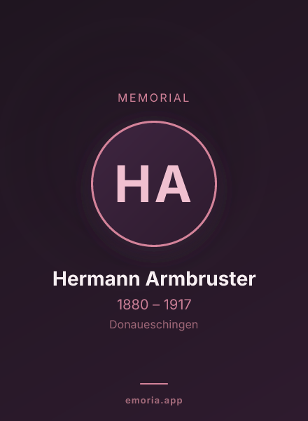 Memorial portrait of Hermann Armbruster