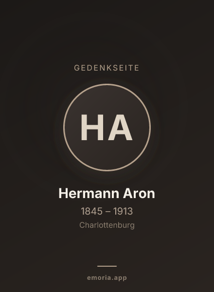 Gedenkportrait von Hermann Aron