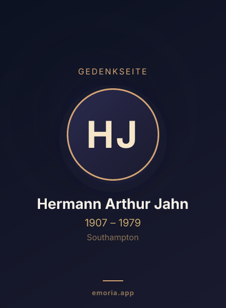 Gedenkportrait von Hermann Arthur Jahn