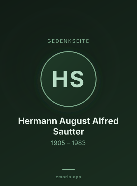 Gedenkportrait von Hermann August Alfred Sautter