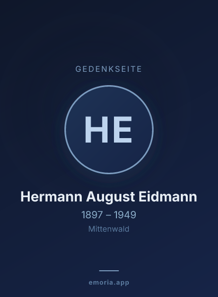 Gedenkportrait von Hermann August Eidmann