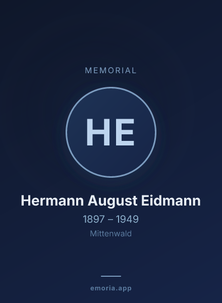 Memorial portrait of Hermann August Eidmann