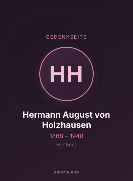 Gedenkportrait von Hermann August von Holzhausen