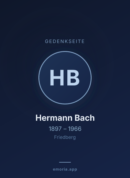 Gedenkportrait von Hermann Bach