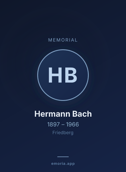 Memorial portrait of Hermann Bach