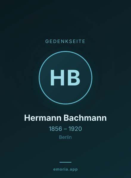 Gedenkportrait von Hermann Bachmann