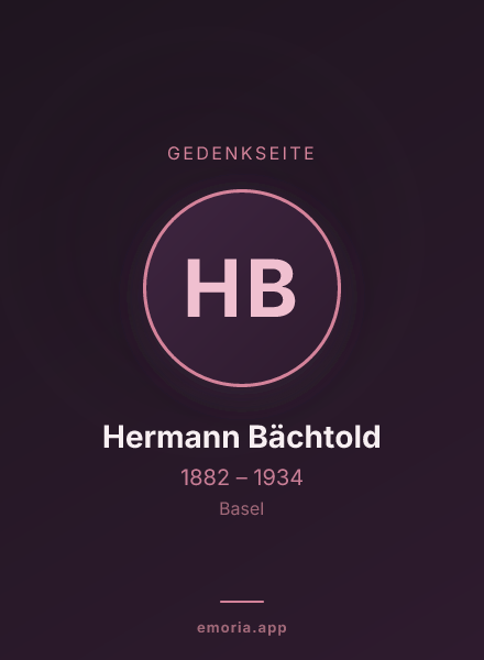 Gedenkportrait von Hermann Bächtold