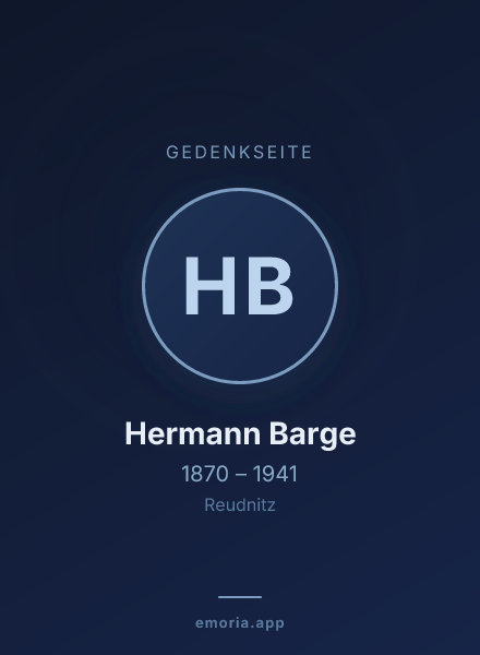 Gedenkportrait von Hermann Barge
