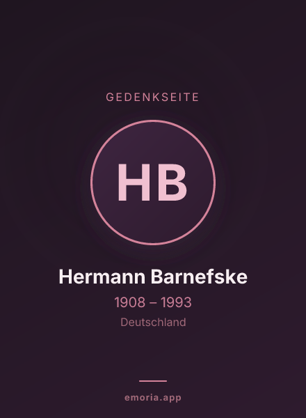 Gedenkportrait von Hermann Barnefske