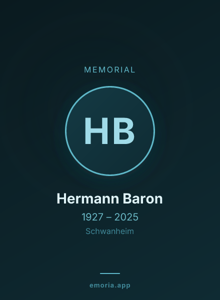 Memorial portrait of Hermann Baron