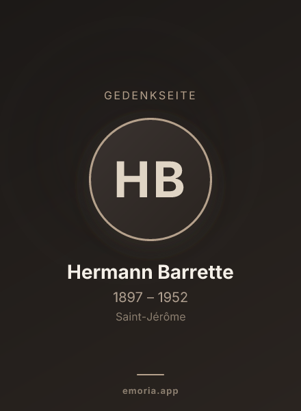 Gedenkportrait von Hermann Barrette