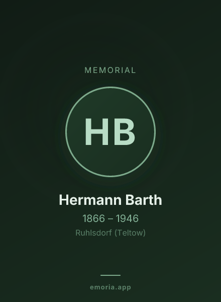 Memorial portrait of Hermann Barth