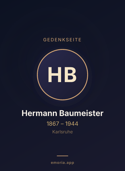 Gedenkportrait von Hermann Baumeister