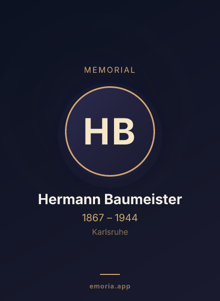 Memorial portrait of Hermann Baumeister