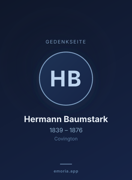 Gedenkportrait von Hermann Baumstark