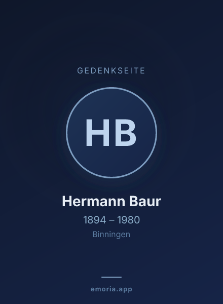 Gedenkportrait von Hermann Baur