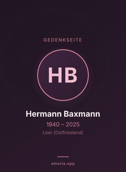 Gedenkportrait von Hermann Baxmann