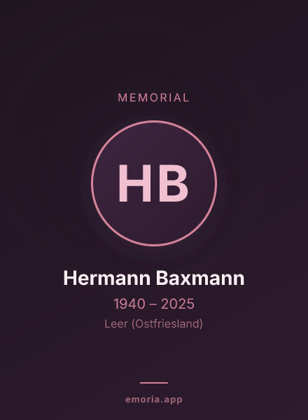 Memorial portrait of Hermann Baxmann