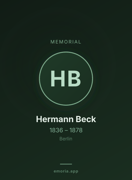 Memorial portrait of Hermann Beck