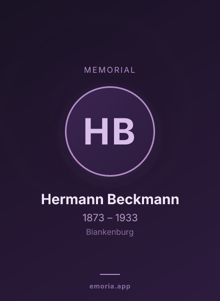 Memorial portrait of Hermann Beckmann