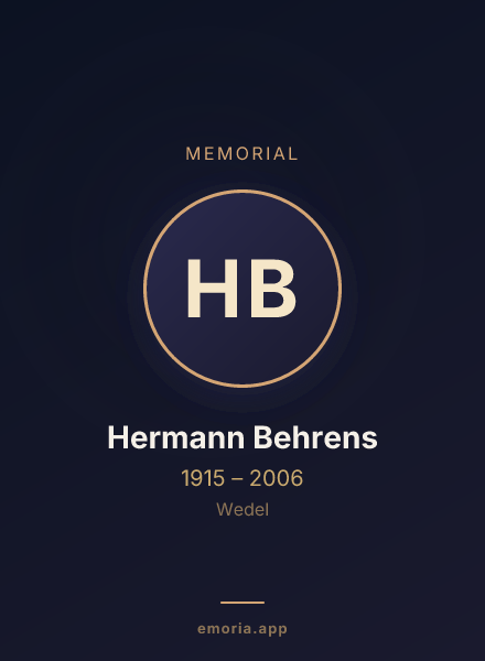 Memorial portrait of Hermann Behrens