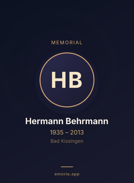 Memorial portrait of Hermann Behrmann